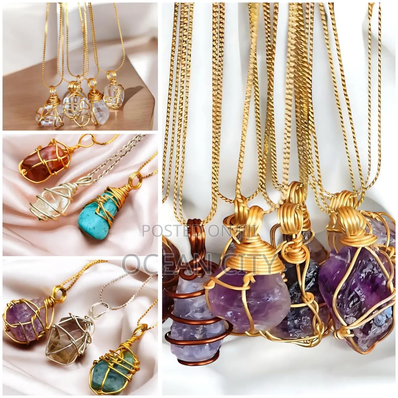 Crystal Stone(Amethyst) Necklaces.