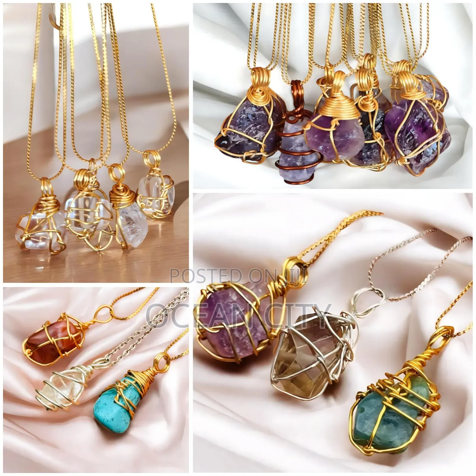 Crystal Stone(Amethyst) Necklaces.