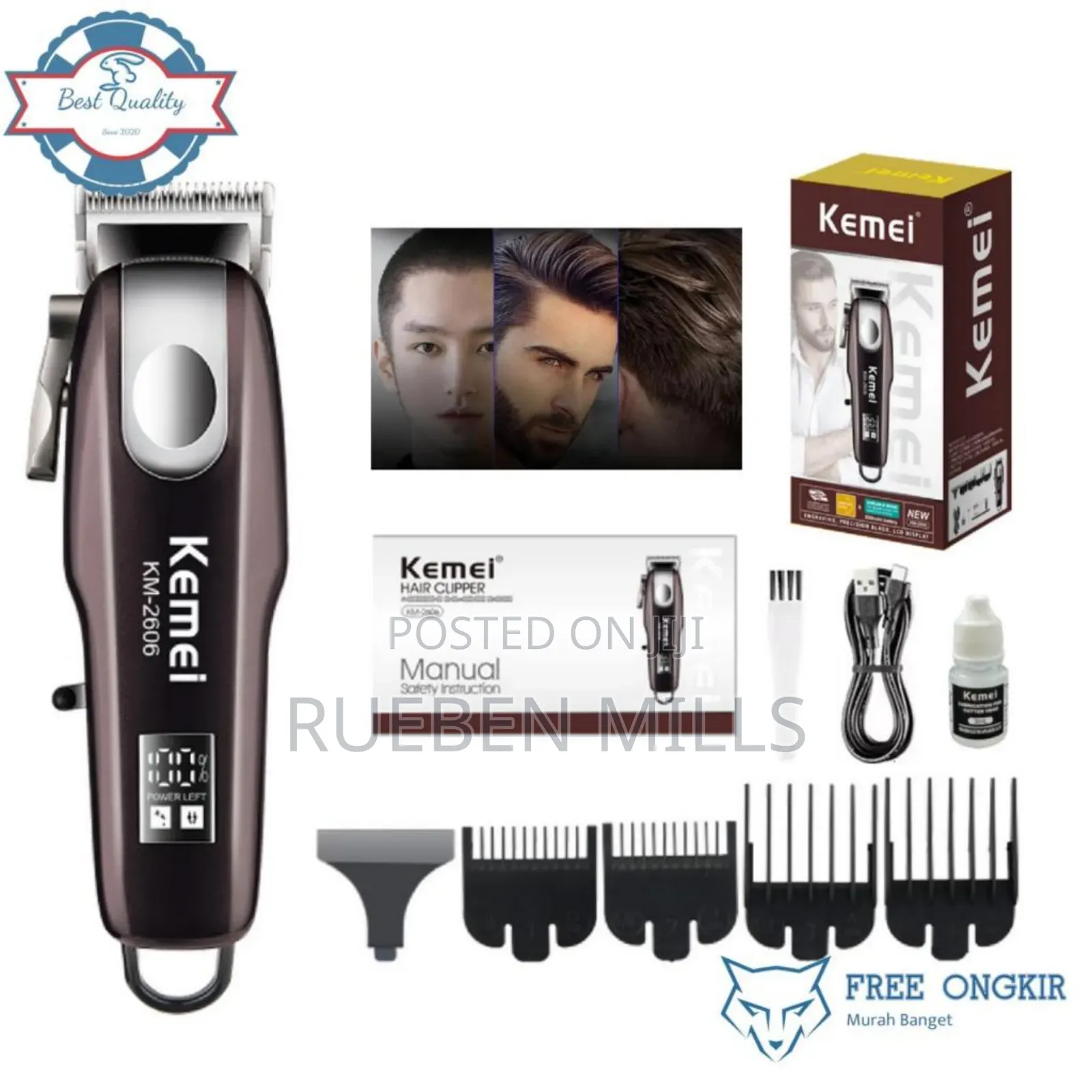 Best Quality Kemei 2606 Barbering Shop Machine Hair Clipper