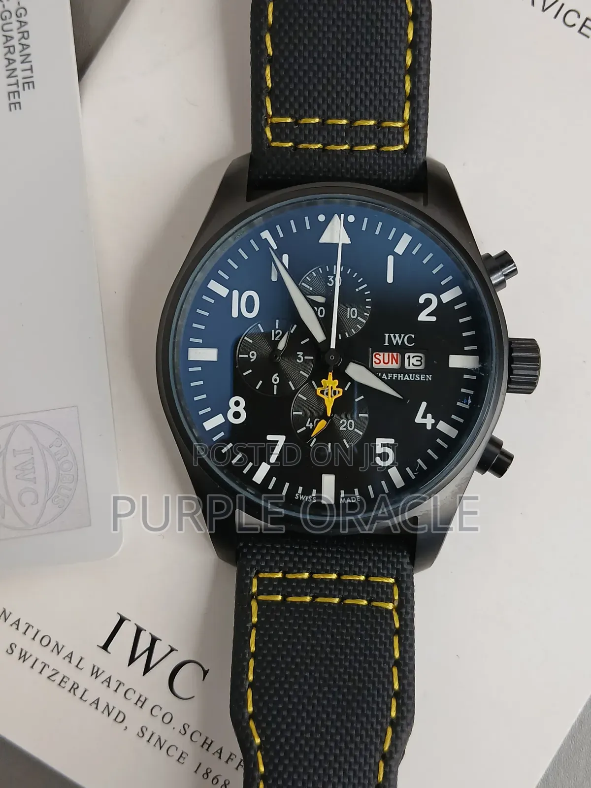 Iwc Royal Maces Pilot Chronograph Watch.