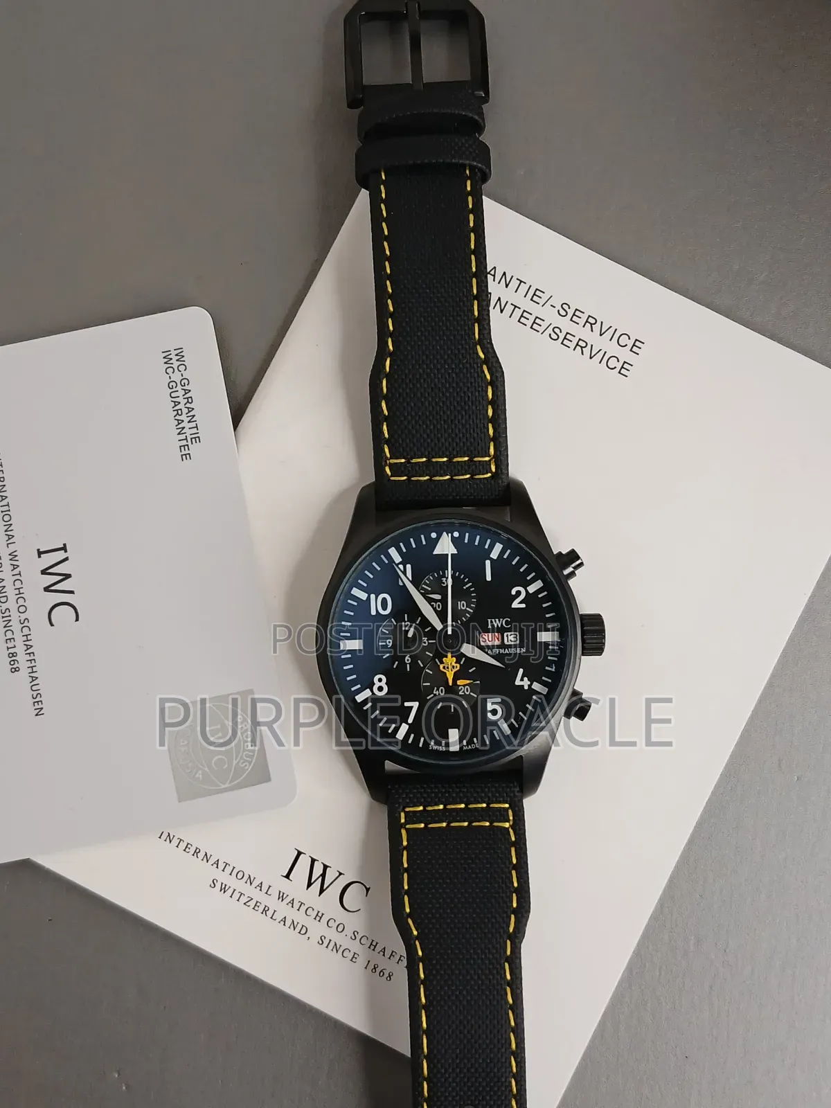 Iwc Royal Maces Pilot Chronograph Watch.