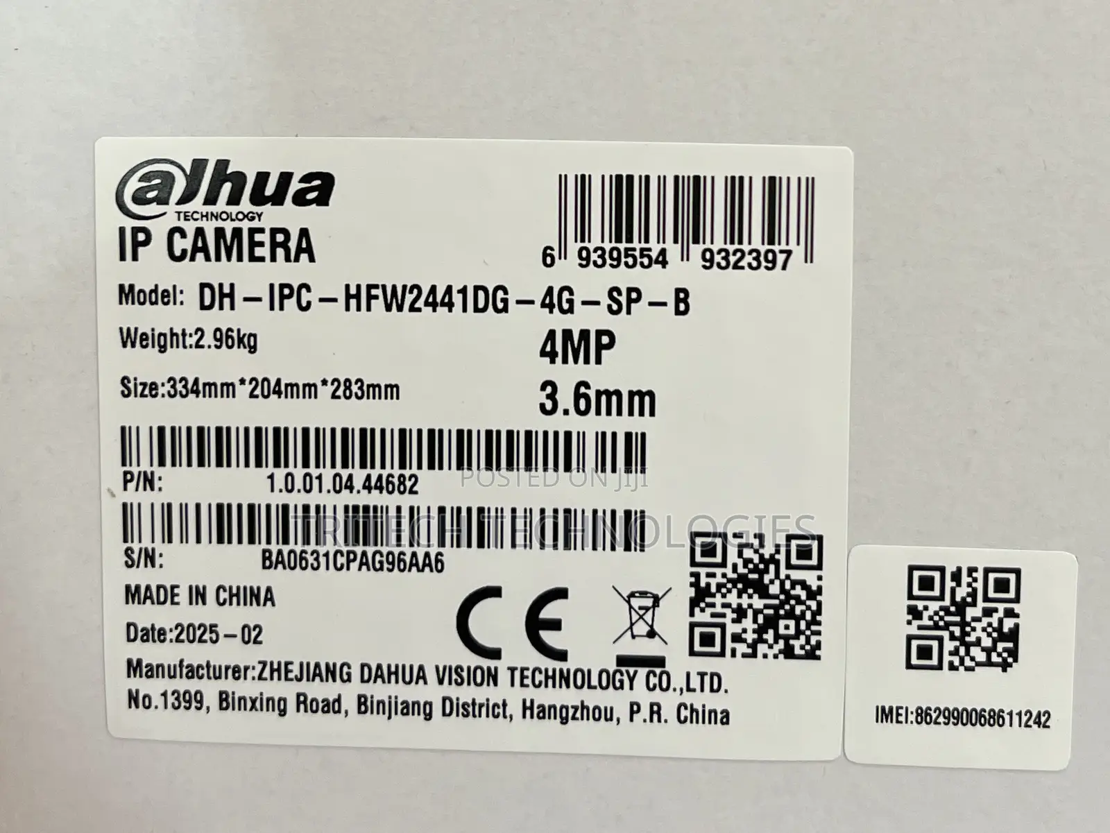 Dahua 4g Solar Power Network Camera Ipc-Hfw2441dg-4g-Sp-B
