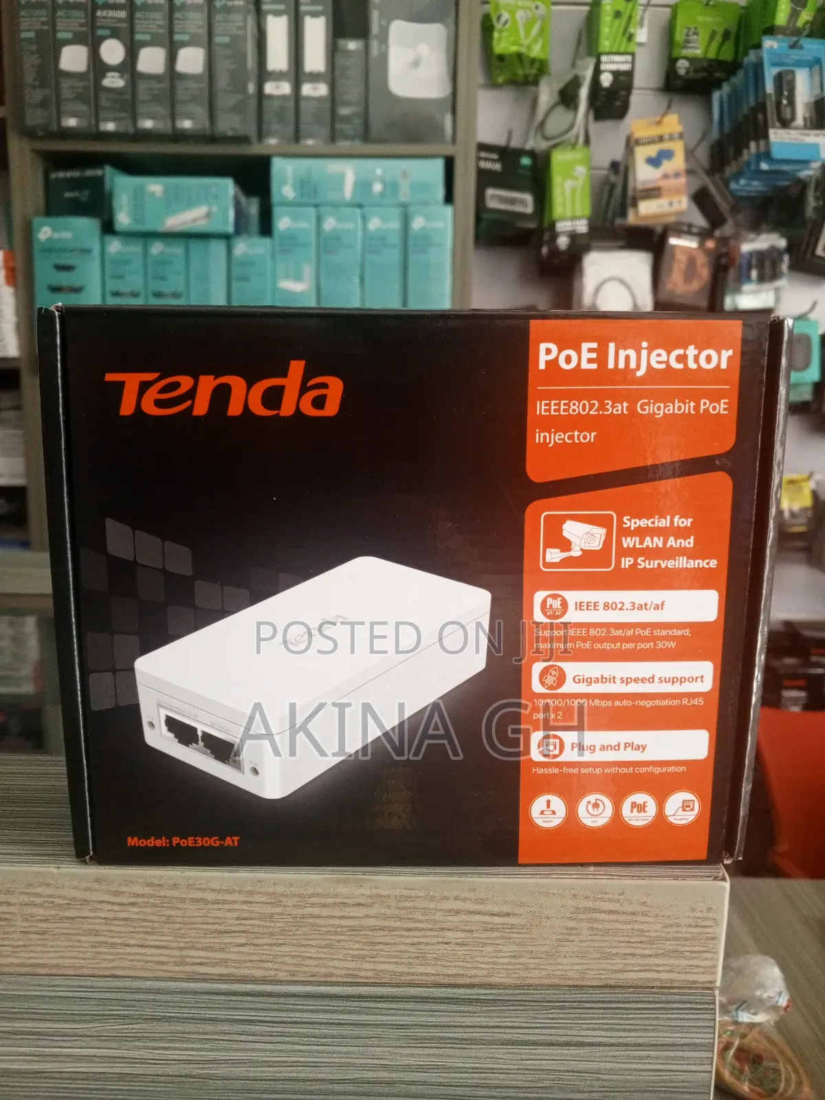Tenda 48v Gigabit Poe Injector 30w Poe30g-At