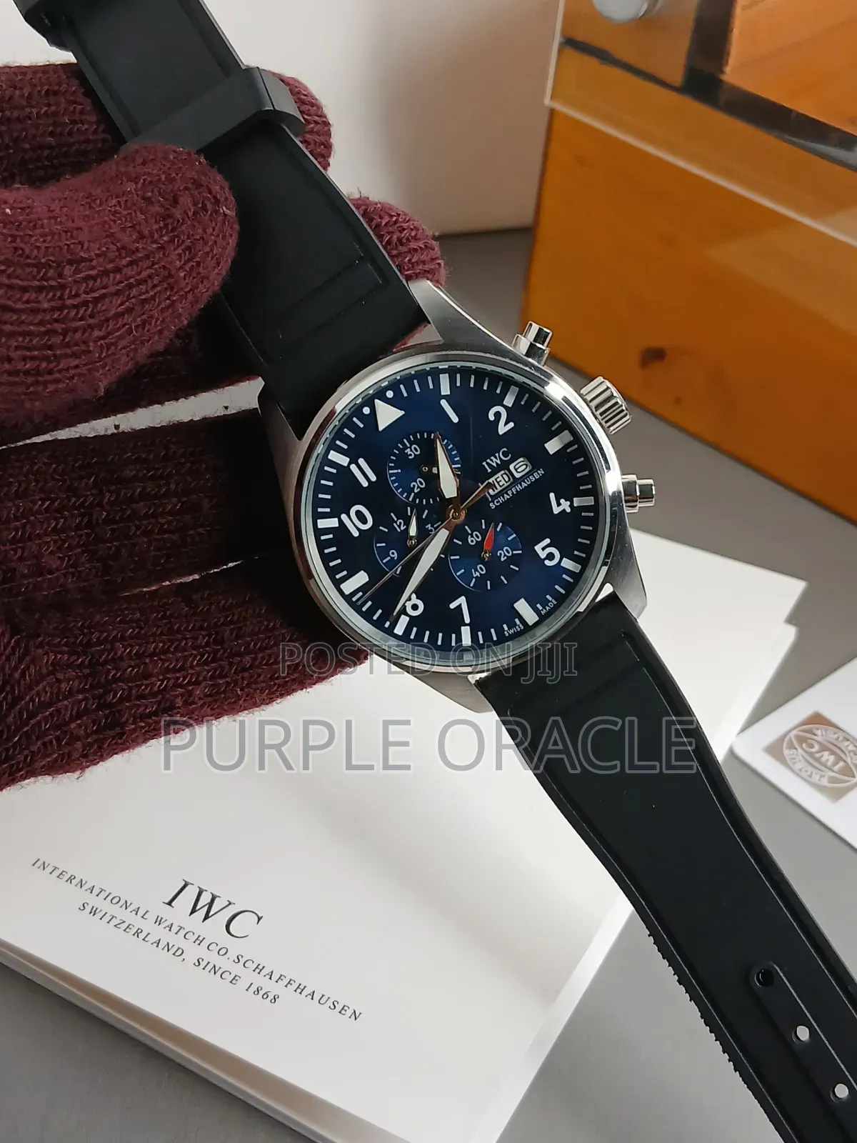 Iwc Pilot Diver Chronograph Watch With Silicone Strap