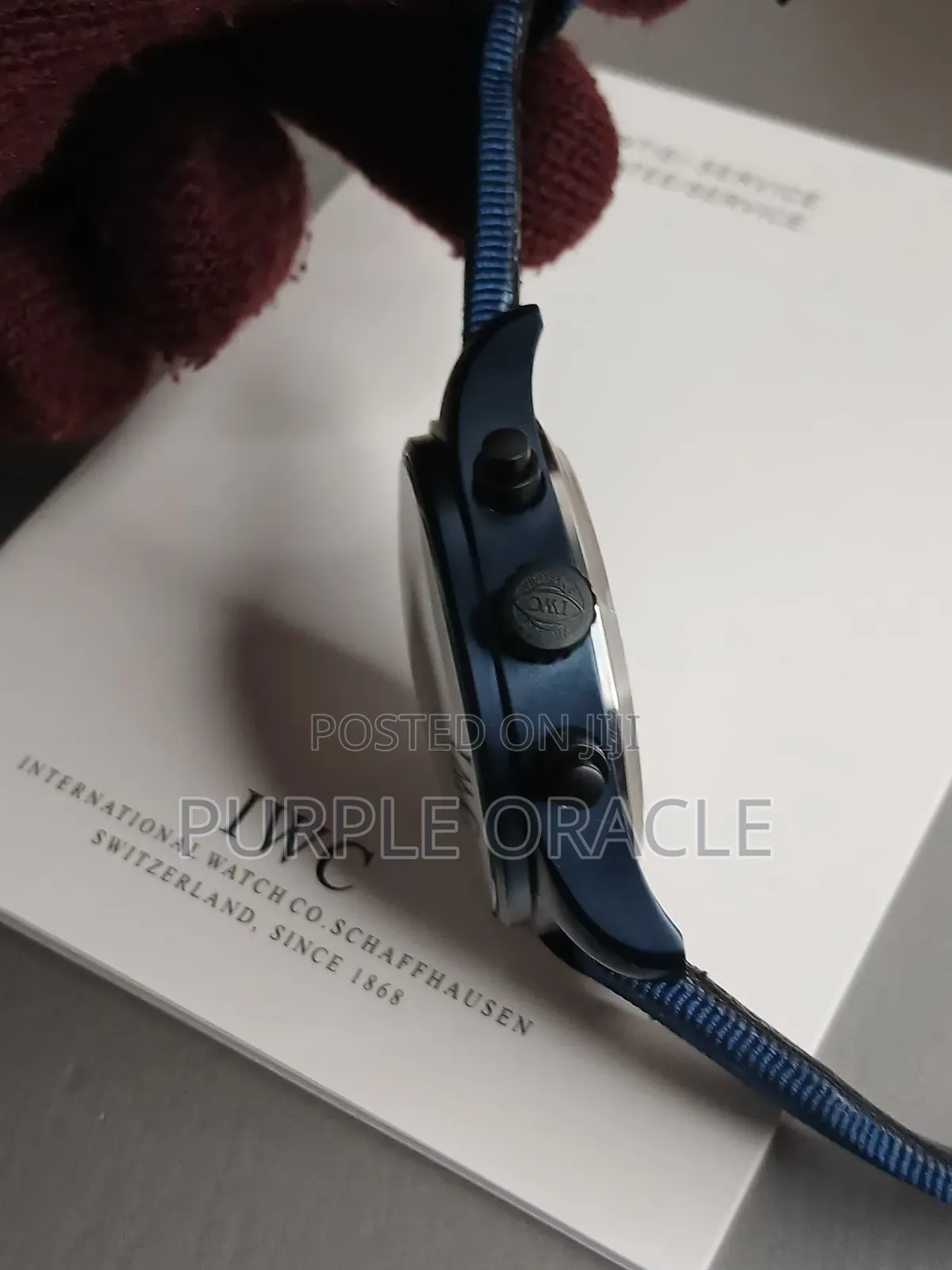 Iwc Top Gun Blue Strap Watch for Gentlemen