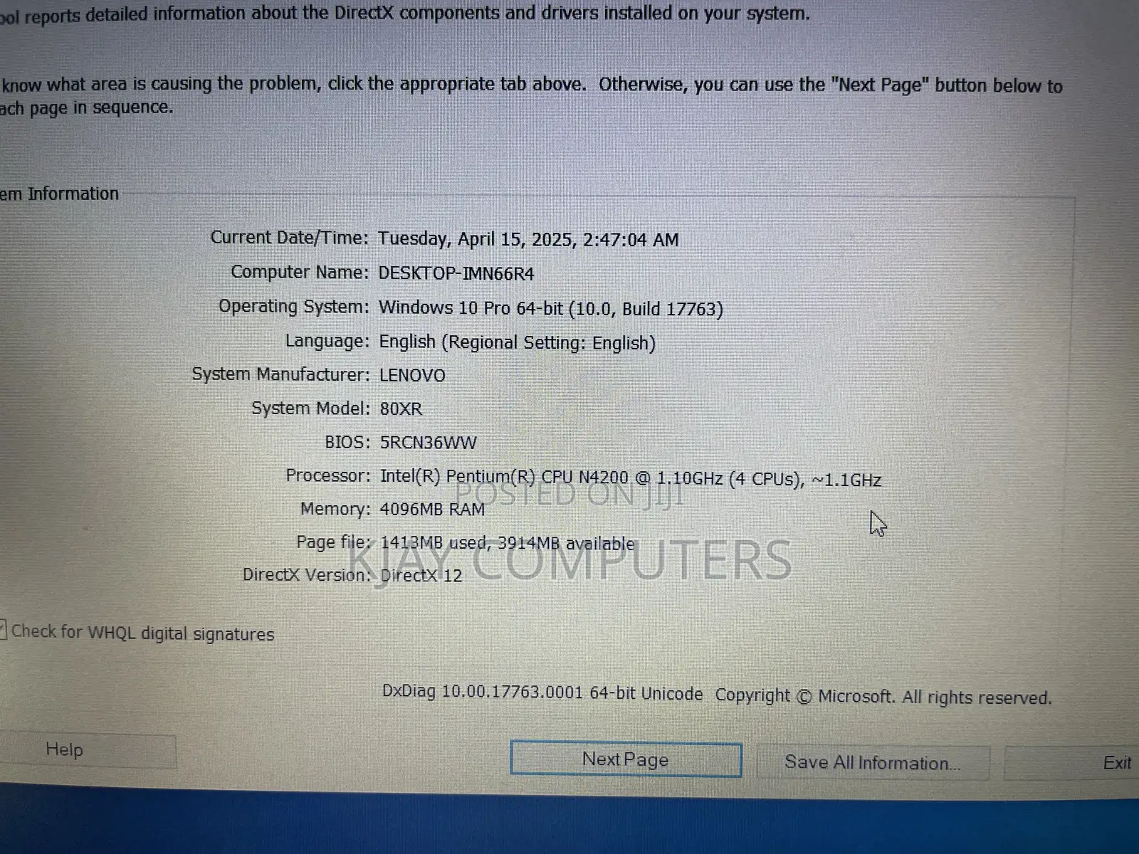 Laptop Lenovo IdeaPad 320 4GB Intel Pentium SSD 128GB
