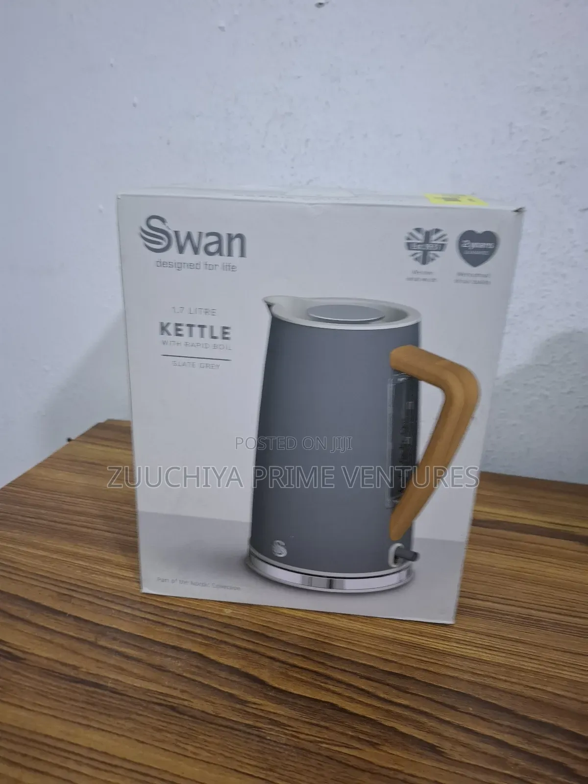 Swan 1.7l Wood Stainless Steel Kettle From Uk