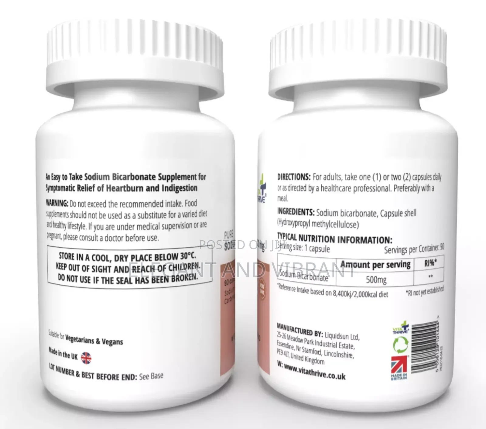 Sodium Bicarbonate 500mg – 90 Capsules