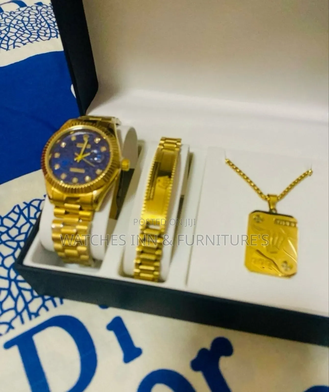 Rolex Men's Set ( Watch+Bracelet+Chain )