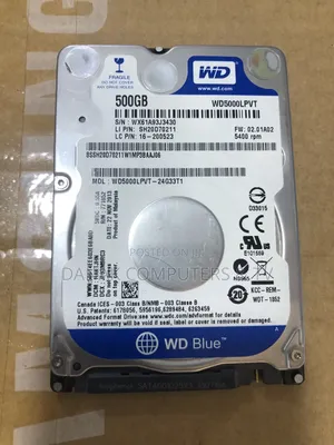 Wd Blue Laptop Hard Disk Drive 500gb