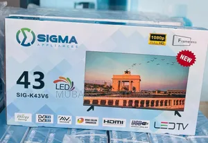 Sigma 43 FHD Digital Frameless Satellite Tv + Free Wall