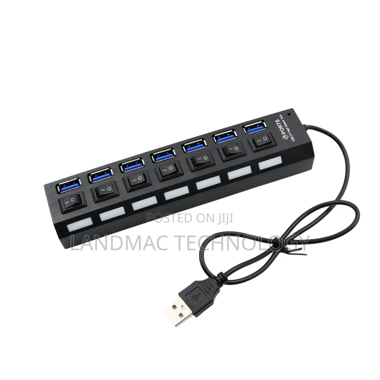 7 Port Usb 2.0 High Speed Power Splitter Switch On/Off