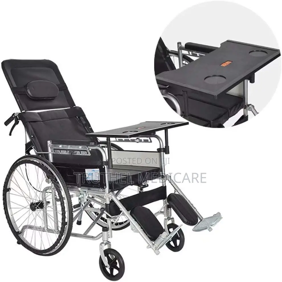 Executive Wheelchair(Long Back, Commode, Eating Tray Table)