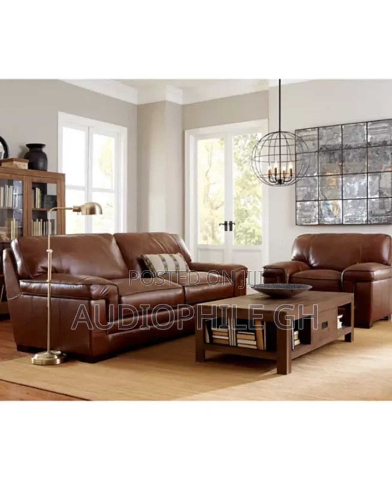 Myars 91" Leather Sofa