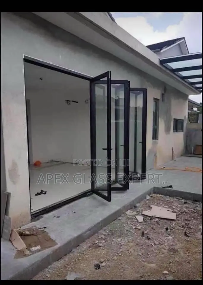 Bifold Framed Glass Door With 10mm Clear Tempered Glass.
