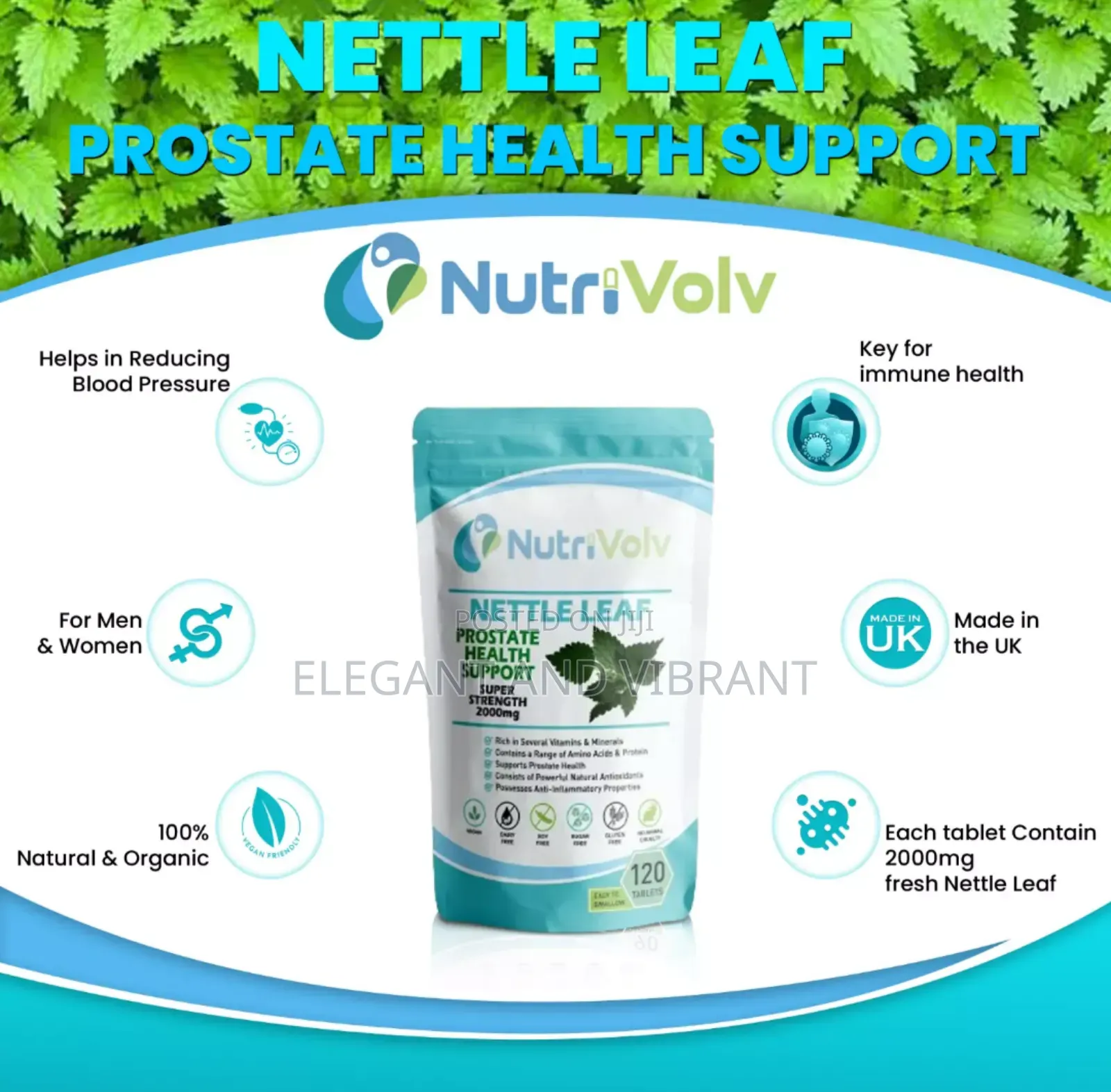 Nettle Leaf 2000mg-Prostate Health Arthritis Allergy Support