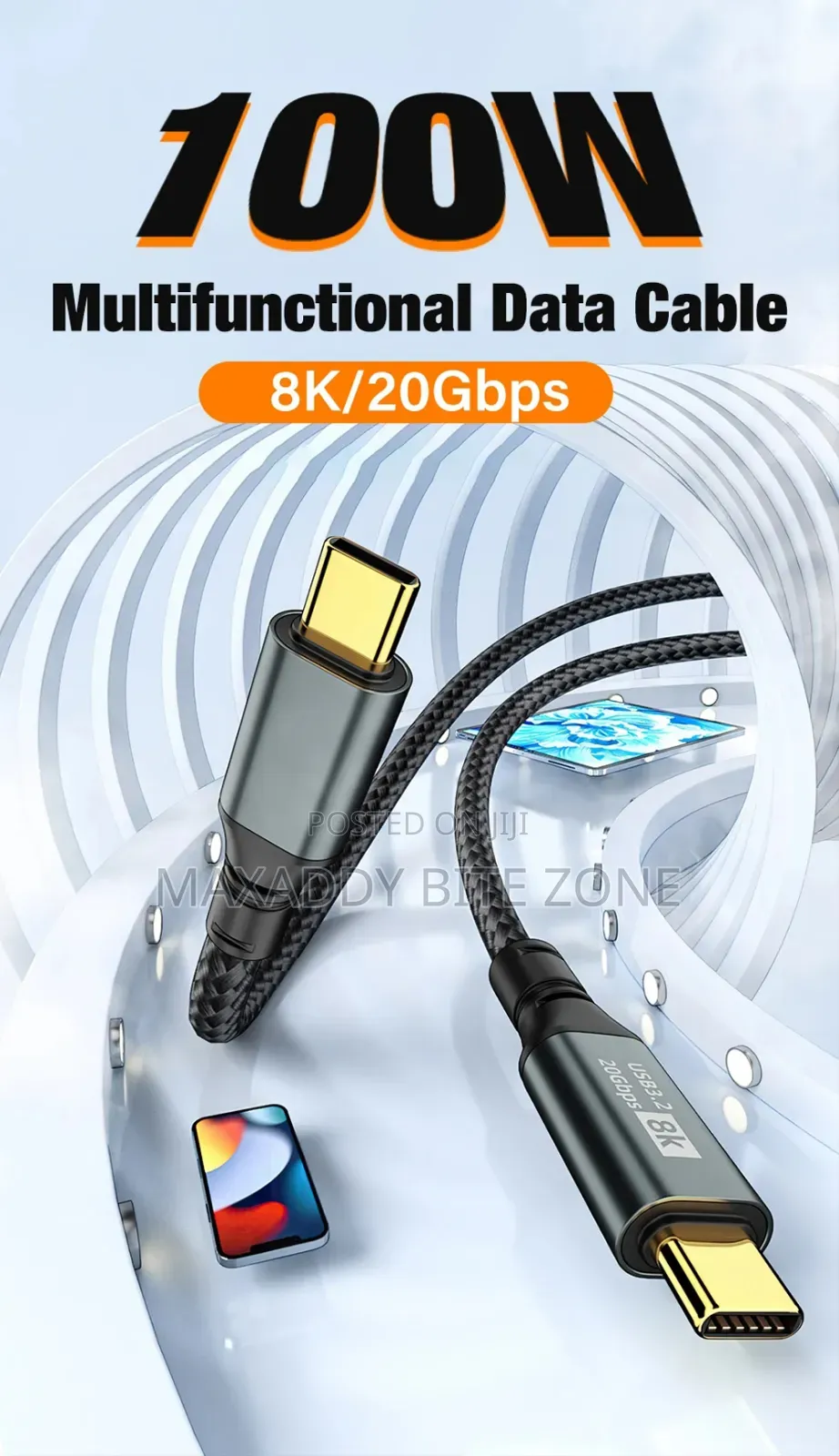 3m Usb 3.2 Type-C Gen2 20gbps at 60hz Video Data Cable
