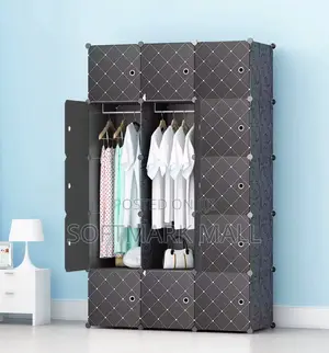 15 Cubes Plastic Wardrobe- Black