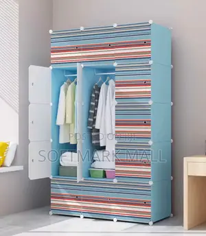 Beautiful 15 Cubes Wardrobe- Blue