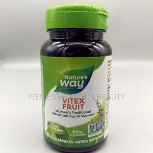Nature's Way Vitex Fruit, 400 Mg, 100 Vegan Capsules