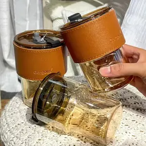 Glass Cup With Straw for Tea and Juices