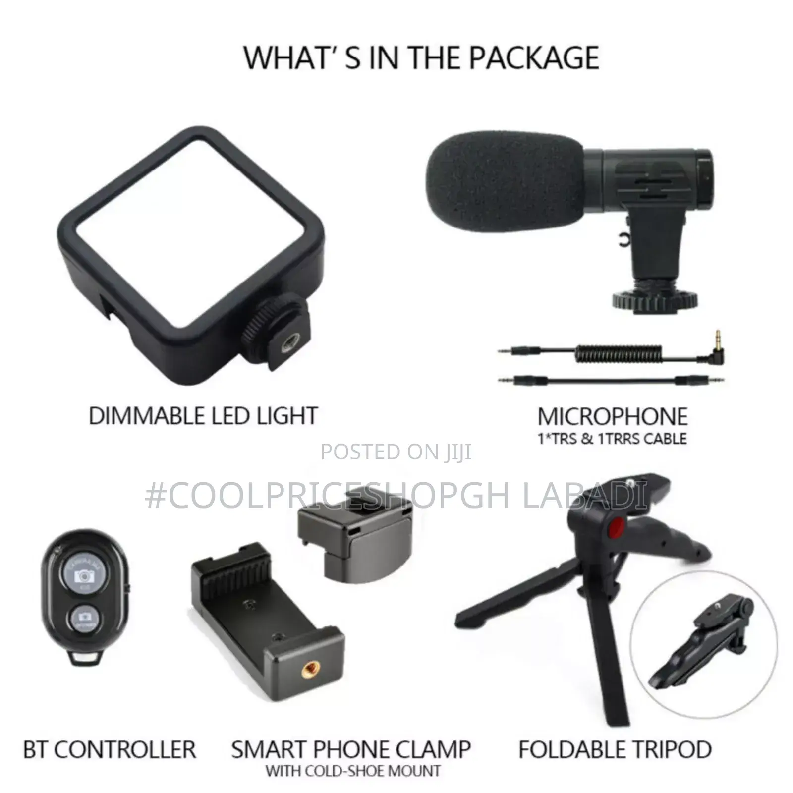 Smartphone Tripod Holder Mini Led and Microphone