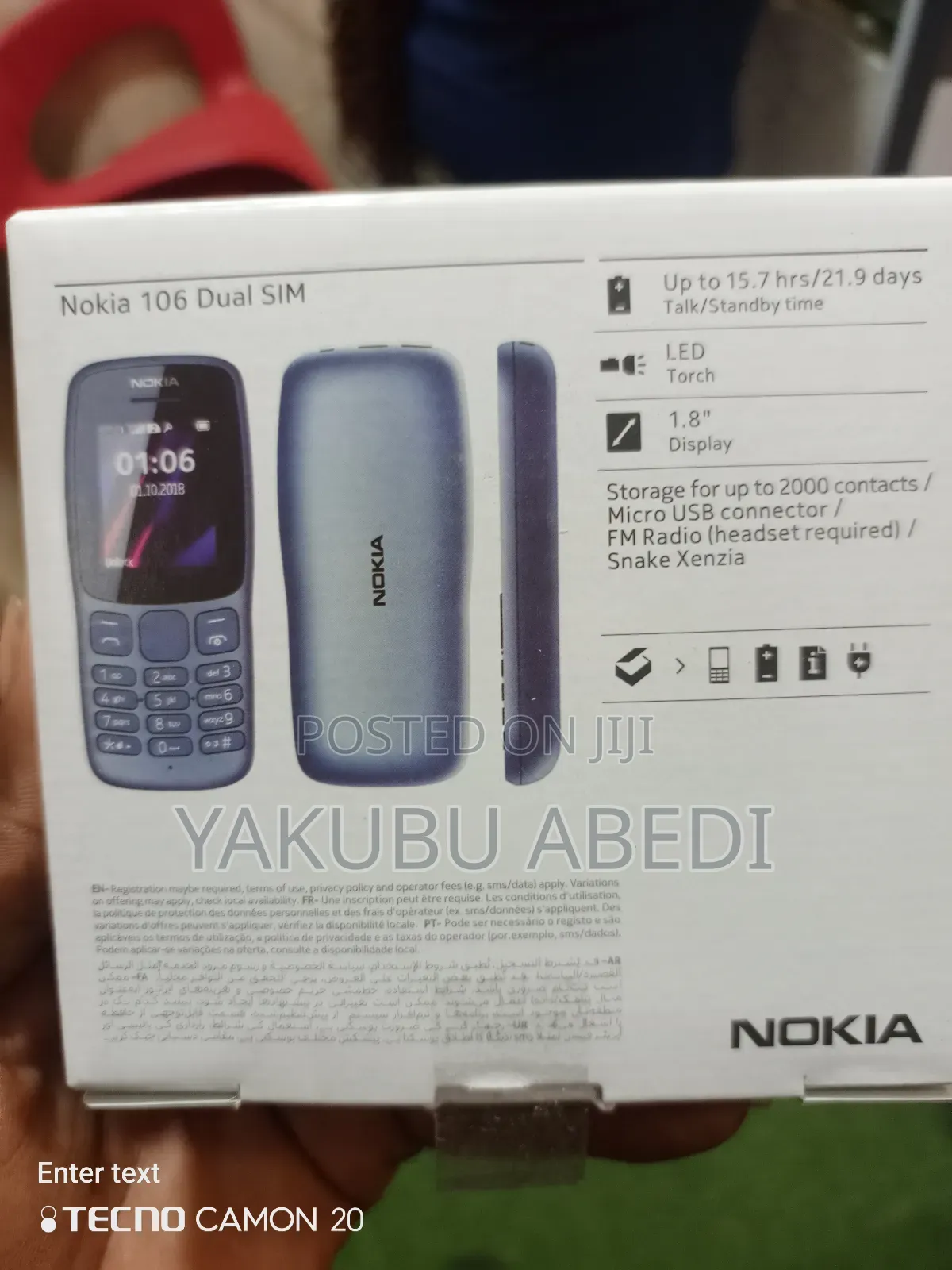 New Nokia 106 Black