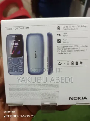 New Nokia 106 Black