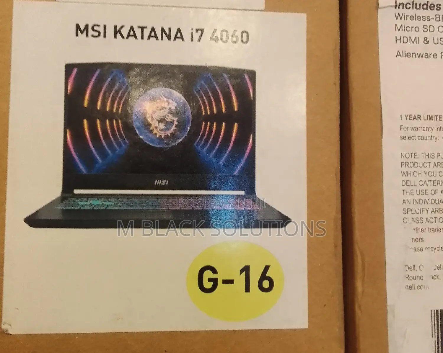 New Laptop MSI Katana 15 16GB Intel Core I7 SSD 1T