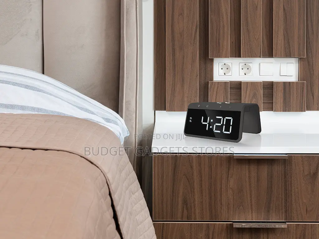 Digital Alarm Clock With Wireless Charger