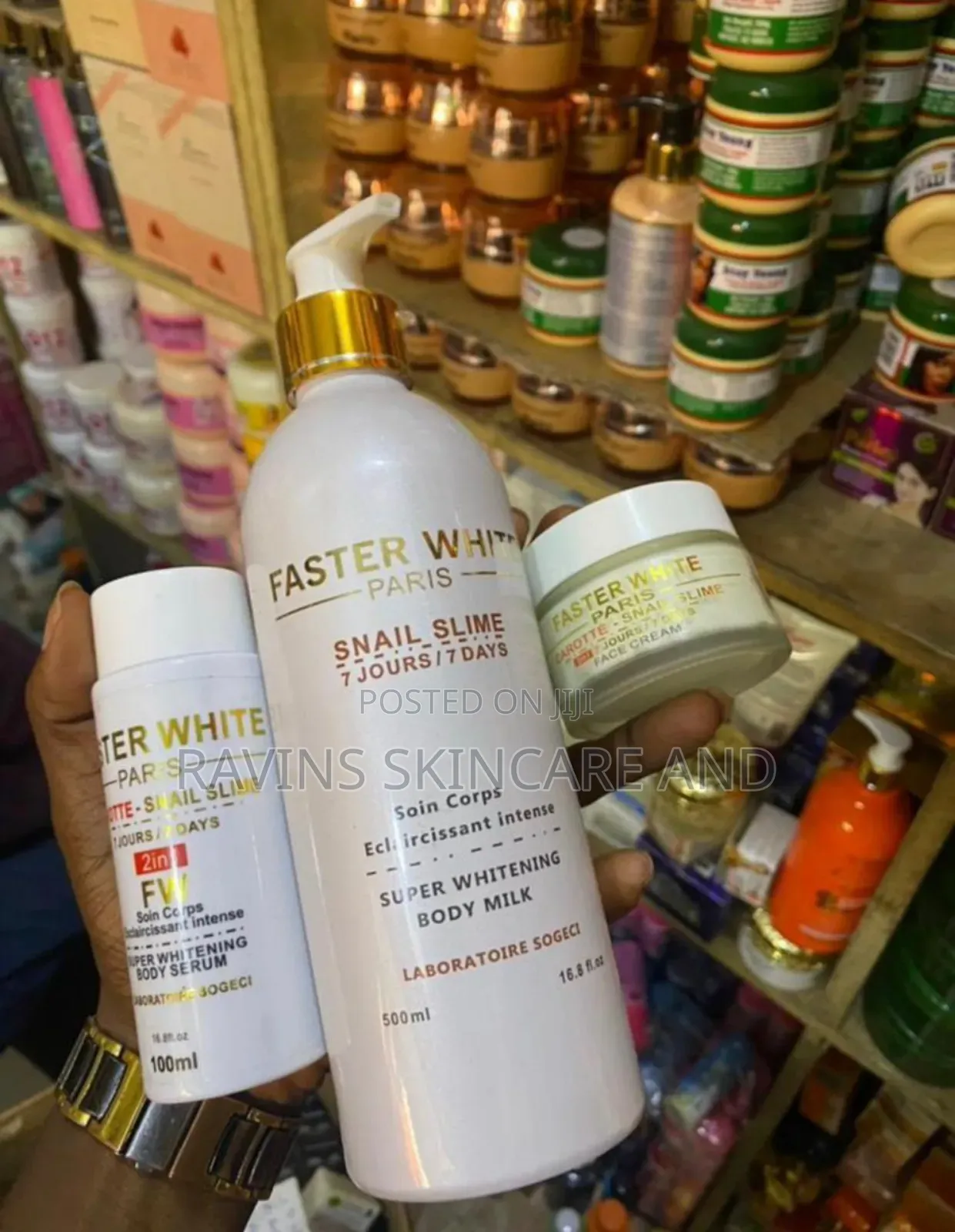 Faster White Paris Set: Body Lotion+ Face Cream+Serum