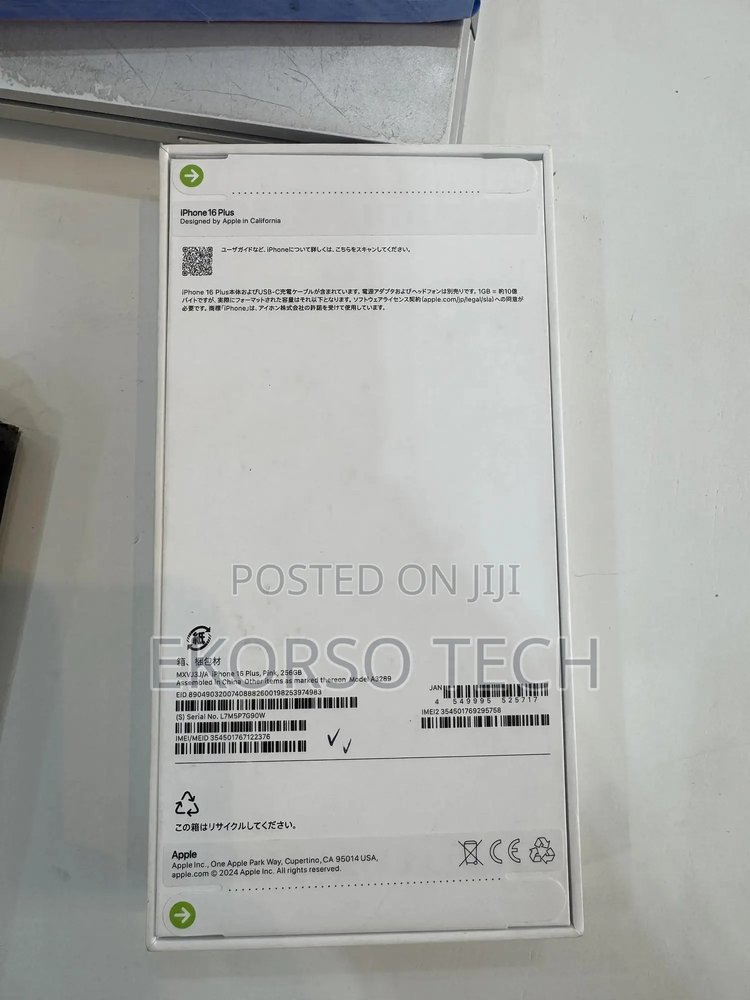 New Apple iPhone 16 Plus 256 GB Pink