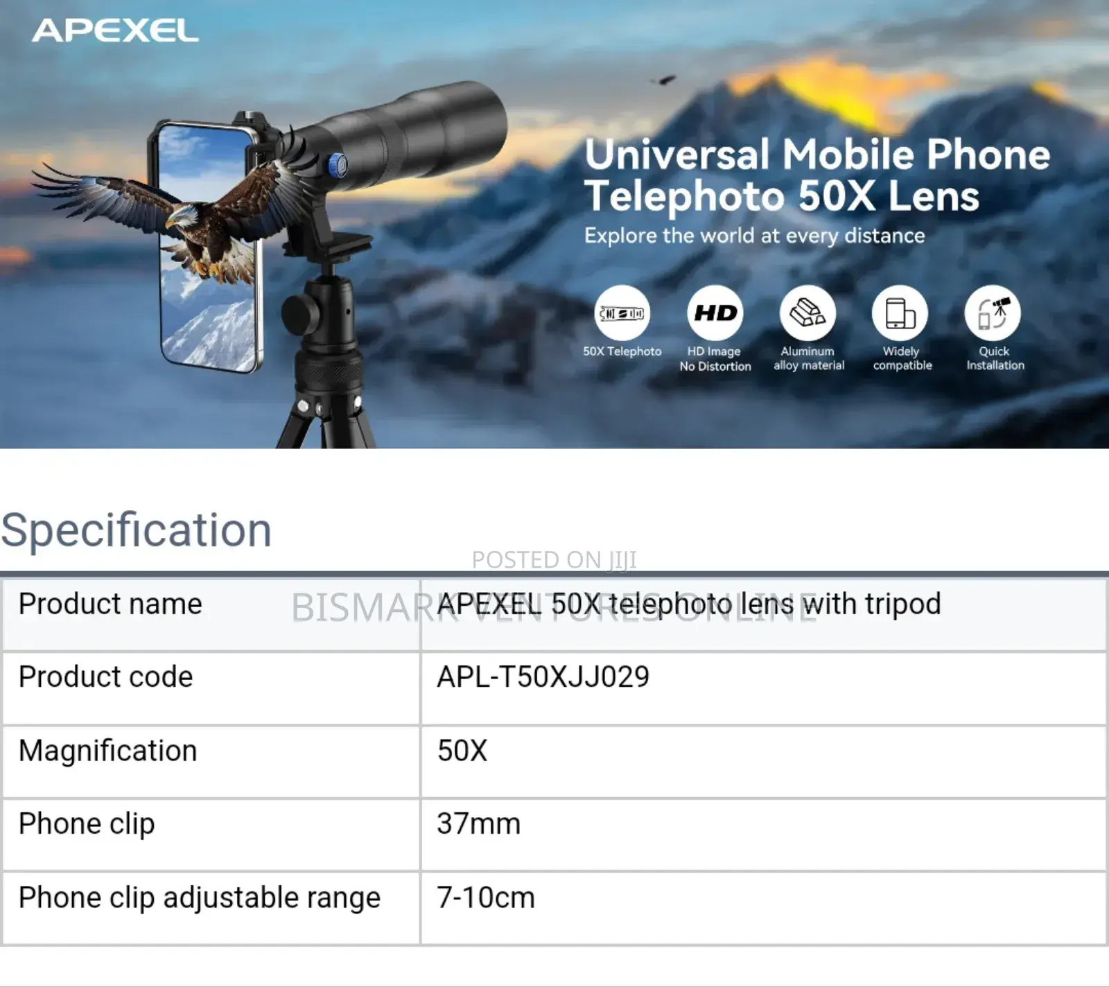 50x Zoom Telephoto Lens For Smartphones