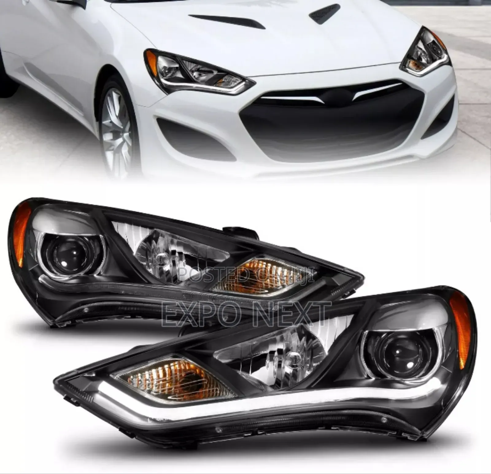Hyundai Genesis Projector Black Headlights Led 2016-2018