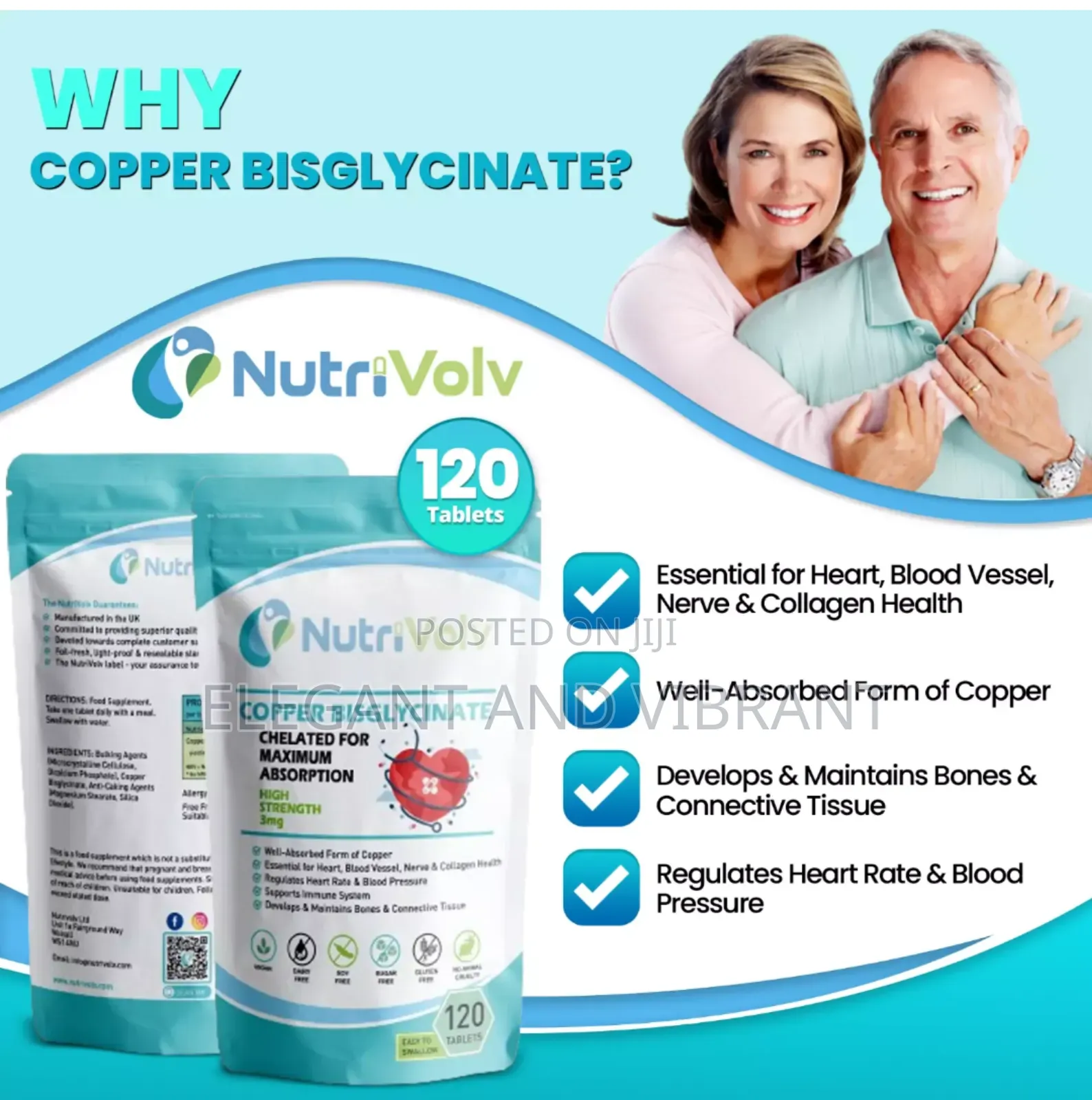 Copper Bisglycinate 3mg - Chelated 3,000mcg Immune Heart