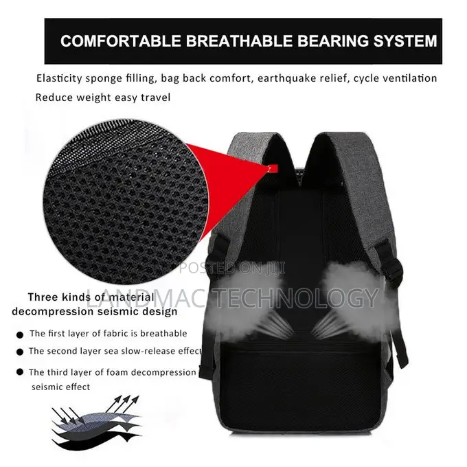 Password Lock Sunpower Anti Theft Laptop Backpack - Black