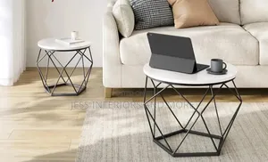 Round Coffee Table, Set of 2 (White)