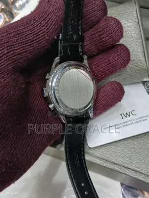 Iwc Chronograph Watch With Leather Strap