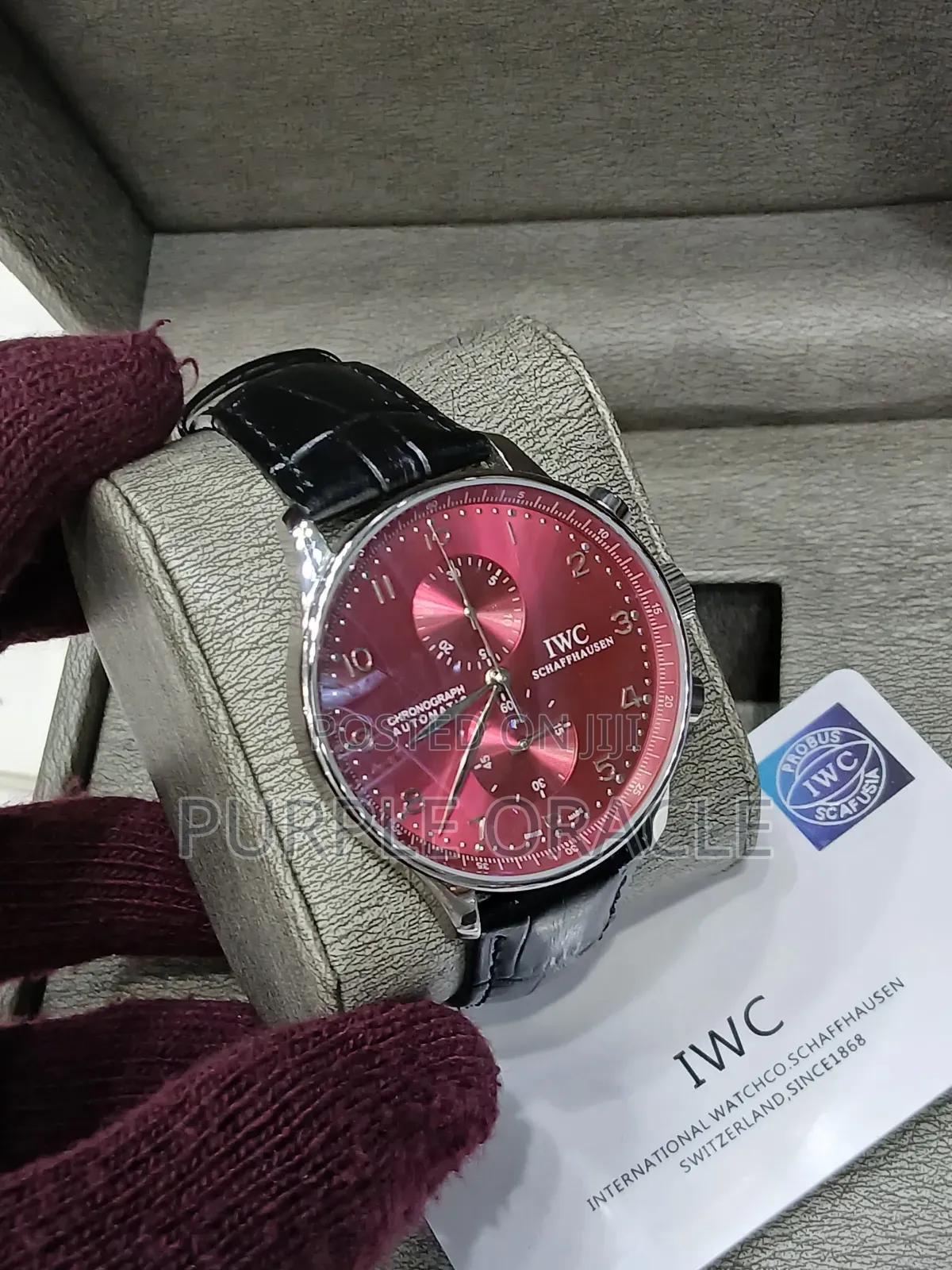 Iwc Genuine Leather Timepiece for Gentlemen