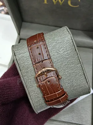 Iwc Brown Leather Watch for Gentlemen
