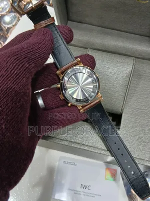 Elegant Iwc Leather Strap Watch for Gents