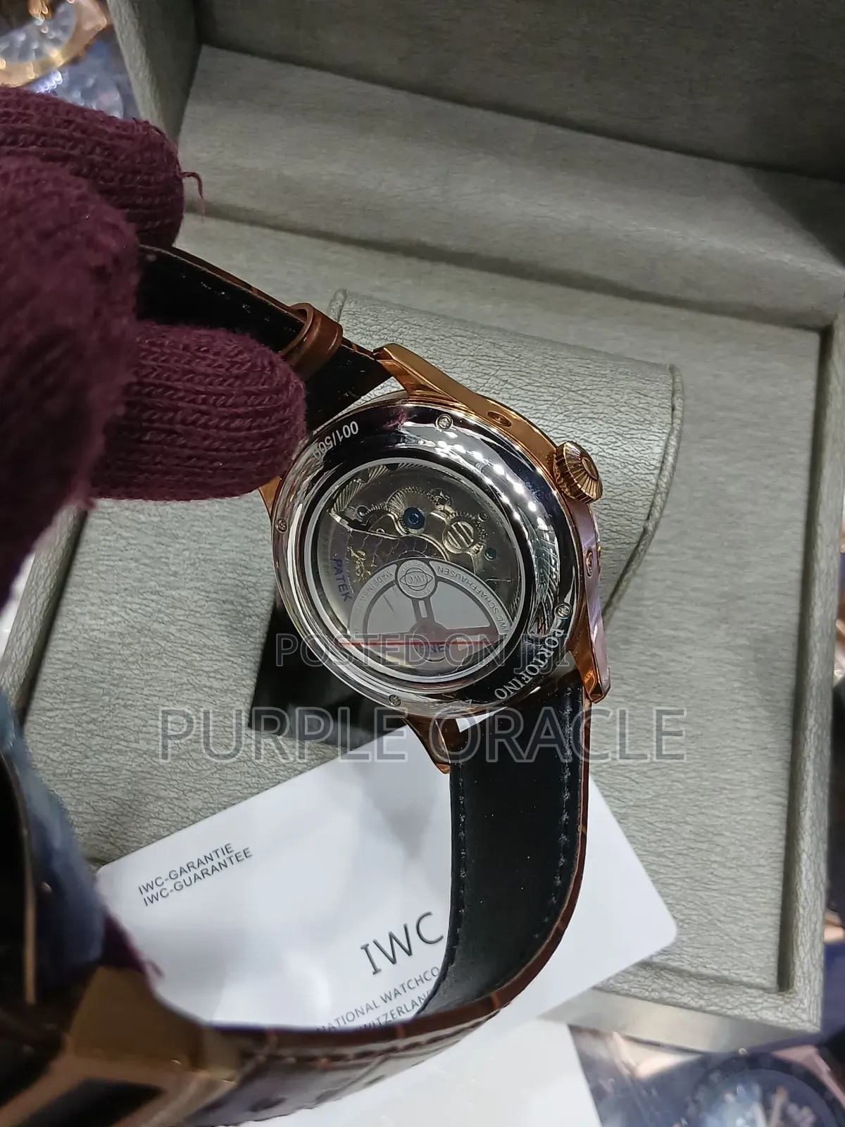 Iwc Authentic Leather Watch for Gents