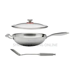 Miu Stainless Steel Try-Ply Clad 13inch/34cm" Wok