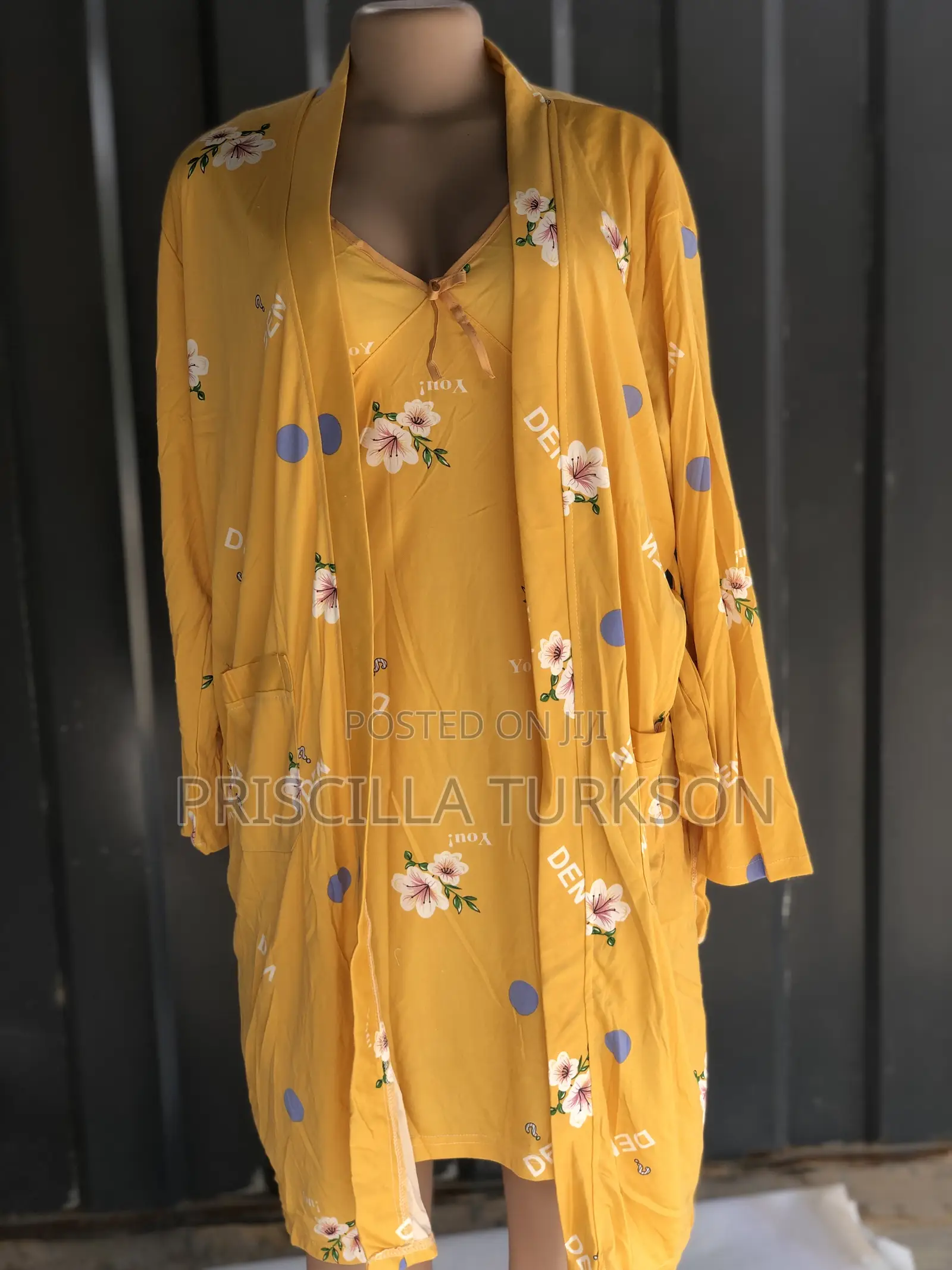 Yellow Two Piece Night Wear