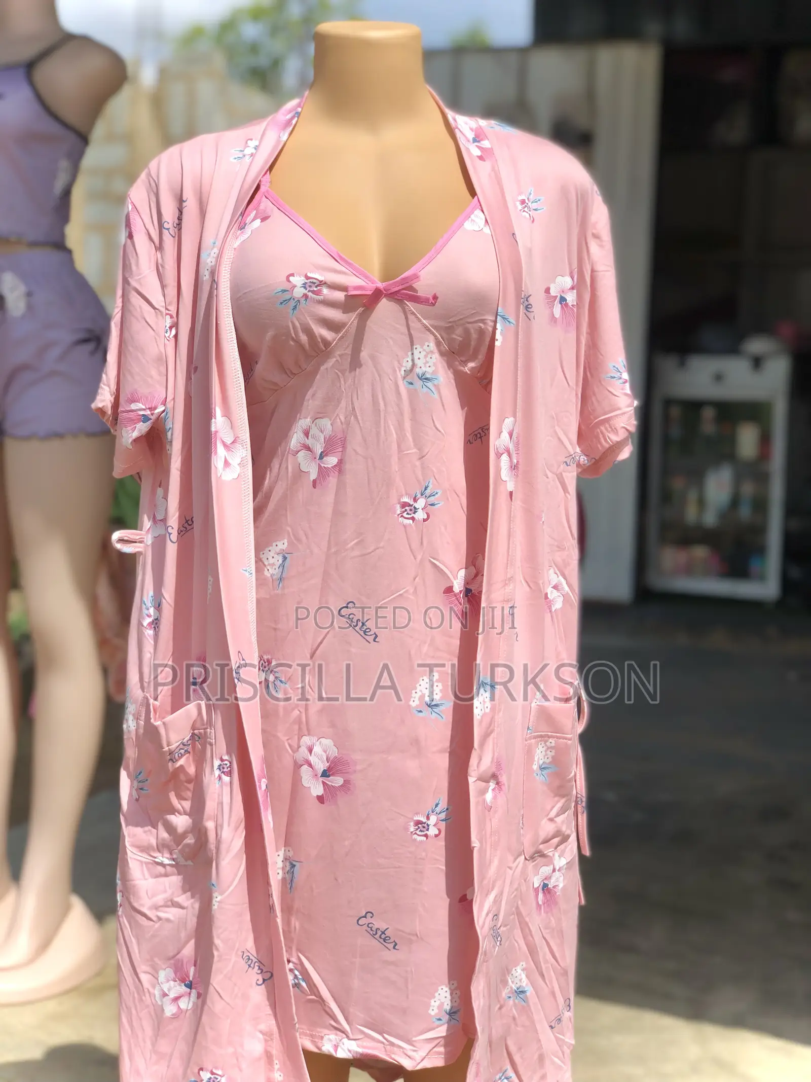 Floral Short Sleeve Night Wear-L/Xl