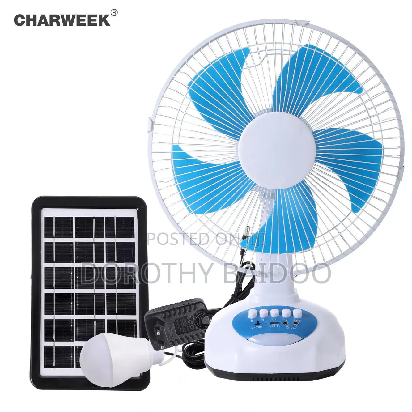 Rechargeable Solar Fan