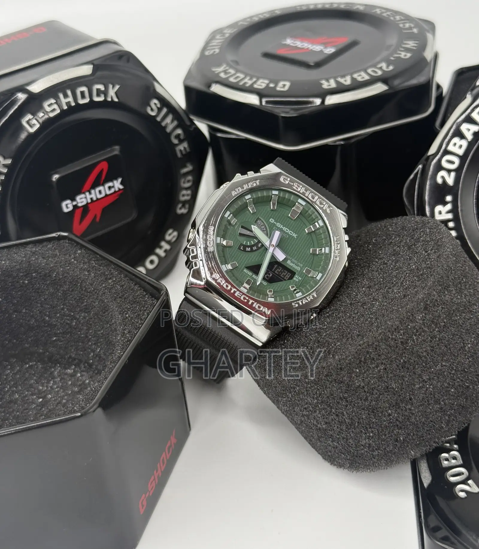 Gshock Dual Display Stainless Steel Case Watch
