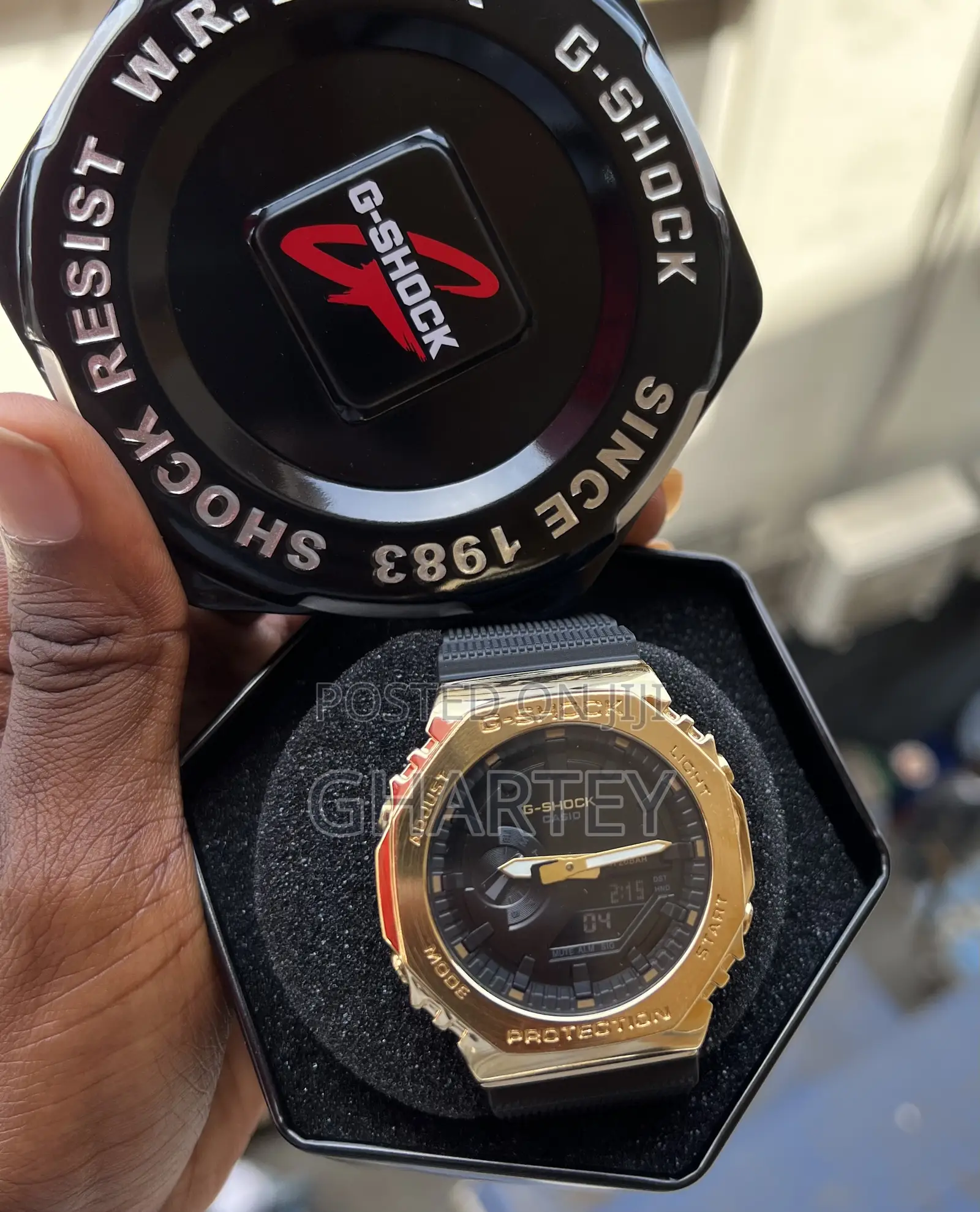 Gold Black Dual Time Gshock Watch