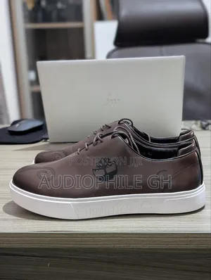 Brown Leather Men's Low Sneakers