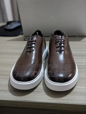 Brown Leather Men's Low Sneakers